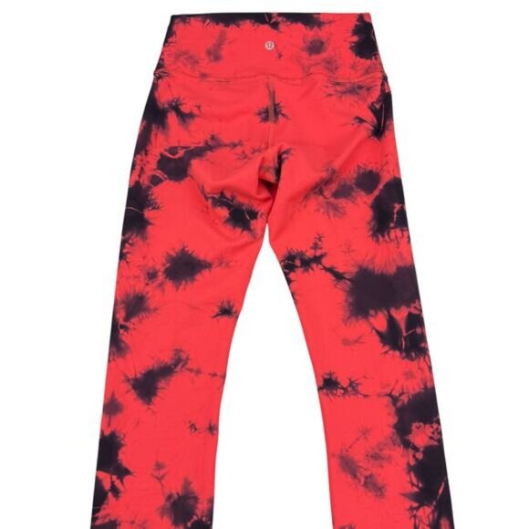 Lululemon Wunder Train High-Rise Tight 25" Tie Dye Carnation Red Black Size 6 - Picture 5 of 7